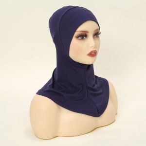 SIXIS Bảo hiểm toàn diện Mũ hijab Bông Đàn hồi Mũ trùm đầu Hồi giáo Phụ kiện thời trang Thoáng khí Skullcap Phụ kiện đội đầu nữ