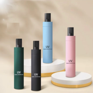 Payung Lipat Manual Anti UV Motif Polos KR1 Korea Style Dewasa Lapis hitam