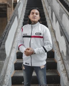 BNY Jaket Tracktop Pria Bahan Parasut Lotto Brand Indigo