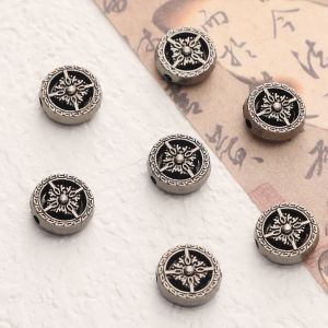 Hợp Kim Hàng Rào Hạt Phụ Kiện Kim Loại Màu Đen hạt đệm rời Cho Vòng tay thủ công Vòng Cổ Nhẫn Hoa Tai Tự Làm Thủ Công Phụ kiện làm đồ trang sức