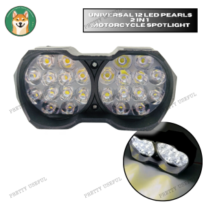 UNIVERSAL 12 LED PEARLS 2 IN 1 MOTORCYCLE SPOTLIGHT MOTORCYLE LIGHTINGS [PRETTY USEFUL]