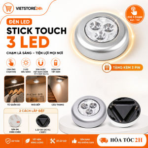 Bóng Đèn Led Dán Tường Thông Minh 3 Bóng Trang Trí Tủ Quần Áo Nhà Bếp Stick Touch Lamp ( TẶNG KÈM PIN)