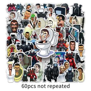 50pcs skibidi nhãn dán nhà vệ sinh DIY trang trí Mũ bảo hiểm trượt ván máy tính xách tay điện thoại Vali tủ lạnh Decal trò chơi Nhãn dán hoạt hình cho bé