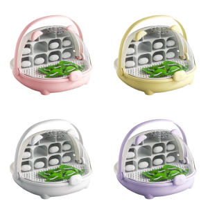 Clear Silkworm Observation Box with Removable Compartment And Airflows Vents For Health Insect Development and Growth