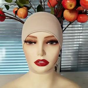 Hot Sale Milk Silk Elastic Turban Hat Women Solid Color Bandana Cap Muslim Headwrap