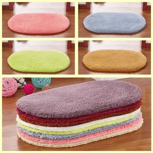 👍STARS. 【สต๊อกไทย】พรมเช็ดเท้า พรมผ้าปู พื้นพรมปูพื้น พรมปูพื้น ทรงวงรี ขนนุ่ม 60 X 40 ซม ตกแต่งบ้าน พรมขนนุ่มเกาหลี