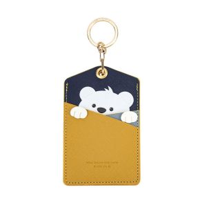 PICKIT PU Elevator Card Pendant Keychain Animal Card Holder Keyring Work Card Package Key Holders Credit Card Case