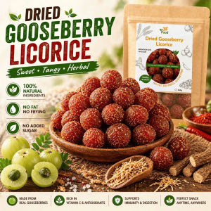 BUY 1 GET 1 | Dried Gooseberry Licorice – Tangy Spicy Fruit Snack Healthy Alternati
