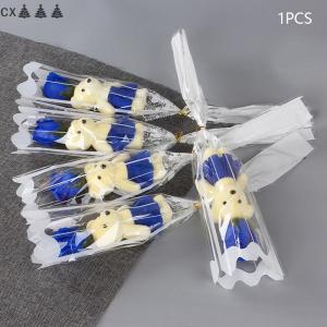 CX🎄💓💥 1Pcs Gấu Xà Phòng Rose Bouquet Valentine Ngày Quà Tặng Cho Fridend Bó Hoa Cưới Trang Trí Nhà Tổ chức Nhân Tạo Hoa Hồng Hoa