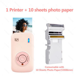 300dpi Bluetooth Color Photo Printer Portable Mini Pocket With DIY Share Photo Picture Travel Use Machine 2x3 inch Photo Paper