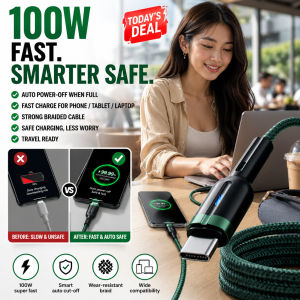 Smart Braided Data Cable Auto Cut Off Fast Charging Durable Nylon USB Charging Cord Type C Intelligent Power Off Cable