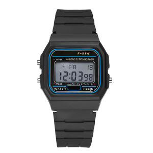 นาฬิกา นาฬิกาแฟชั่น SK-1134 นาฬิกาข้อมือผู้ชาย สายเรซิ่น รุ่น F-91W-Black
