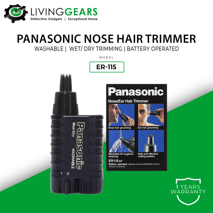 PANASONIC ER115KP Nose Hair Trimmers Battery Operated (Washable) Lazada