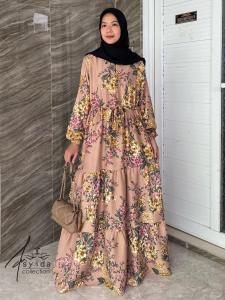 Gamis Shakila Motif Premium/Dress Shakila Halus Lembut/ Shakila Elegan/Homeydress Shakila by Arsyida