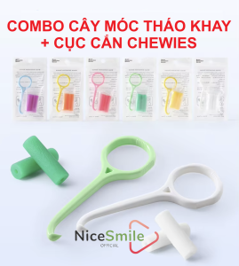 Combo Cây Móc Tháo + Cục Cắn Chewies Dùng Cho Khay Niềng Trong Suốt Chỉnh Nha Không Mắc Cài