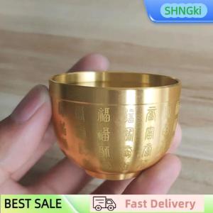 SHNGki Pure Brass Baifu Cylinder Feng Shui Lucky Fortune Cornucopia Living Room Study Desktop Treasure Bowl Ornament Small Ashtray