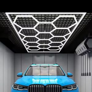 Garage Light Hexagon Lights Lamp 220V LED Tube Honeycomb Ceiling Lighting For Auto Car Body Repair LED Workshop