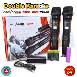 Mic Wireless Murah Isi 2 Mic Wireless Original Advance MIC 201 Double MikrofonTanpa Kabel Profesional TOKO SINAR AUDIO