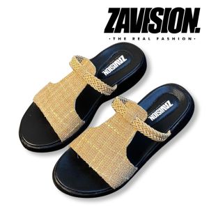 ZAVISION sandal wanita wedges terbaru kekinian sandal cewek hak tinggi 5cm korea style premium quality sandal bertha Hitam