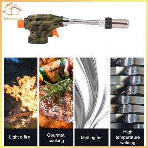 12000kcal Gases Torch Portable High-power Outdoor BBQ Blowtorch Detachable Camp Flamethrowers Manual Ignition for Food Processing BBQ