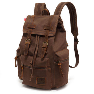 Vintage Travel Backpacks Men Fashion Canvas School Laptop Drawstring Bagpack Large Capacity Retro Teenager Shoulder Bags