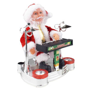 Christmas Electric Santa Claus Saxophone and Drum Play Guitar Piano Drum Playing Xmas Gift