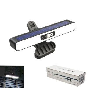 KEBETEME 2PCS Outdoor Solar Clip On Light With Motion Sensor IP65 Waterproof Fence Lights with 36 LEDs Portable Solar Powered Security Easy to Install For Garden Fence Decor