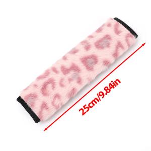 Leopard Print Car Seat Belt Cover Soft Plush Auto Shoulder Pad Warm Cushion Safety Strap Protector Universal Car Styling Decor
