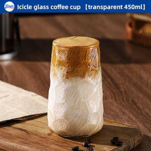 Bincoo sáng tạo xoắn cốc cà phê thủy tinh Americano Cà Phê Latte Đá nước giải khát uống cốc nước phong cách Ins nhà sử dụng trong suốt hình tròn 450ml