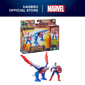 Marvel Mech Strike Mechasaurs 4" Captain America with Redwing Mechasaur Action Figures Super Hero Toys