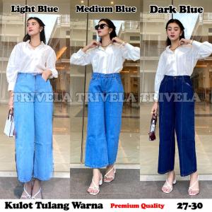 AuroraJeans - Kulot Jeans Tulang Snow Polos High Quality REALPIC