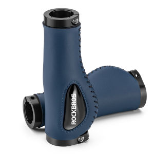 ROCKBROS Bicycle handlebar grips Comfortable shock absorption Soft silicone filling leather Grips with lock rings Bike accessories