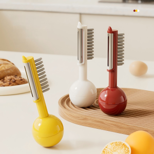 2-in-1 Vegetable Peeler Sharp Duty Ergonomic Tumbler Potato Multifunctional Peeler With Cleaning Brush Peeling Tool