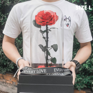 กุหลาบในโหลแก้ว สีแดง Size L สูง 32 cm Preserved Rose ของขวัญให้แฟน ดอกไม้สด ดอกไม้ประดิษฐ์ ดอกไม้จริง กุหลาบดอกใหญ่ ของขวัญวันเกิด