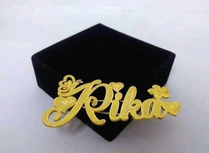 PIN BROS CUSTOM NAMA LAPIS EMAS24K TITANIUM ANTI KARAT