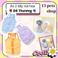 áo 2 dây ren nút hoa thời trang cho chó mèo - T3 PETS SHOP. 