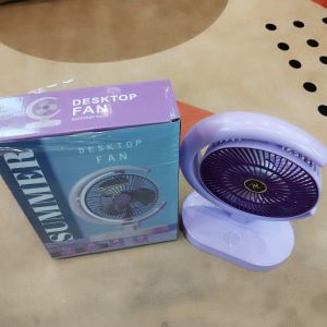 Quạt Tích Điện Hình Mặt Trăng Để Bàn Gấp Gọn Có Đèn Led 4 Chế Độ Gió Bảo Hành 6 Tháng