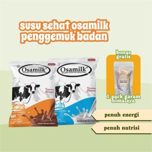 Paket Susu Sehat Bubuk Susu Penambah Berat Badan Osamilk Susu Penggemuk badan - 300/500gr Bonus Garam Himalaya