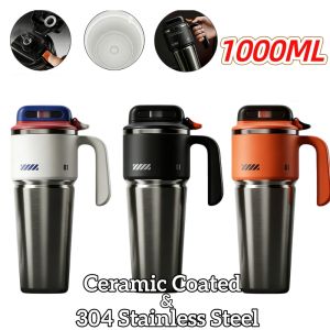1000ML 304 Stainless Steel Insulated Water Cup Large Capacity Ceramic Coated
