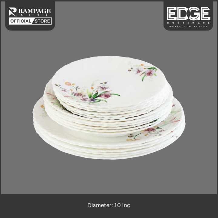 Bestway White Dinner Sets BESTWAY Modern Floral Design OPAL