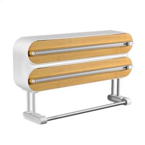 Magnetic Cling Wrap Dispenser and Wall/Refrigerator Mount Rolls Cutting Rack Kitchen Cling Film Foil Dispenser