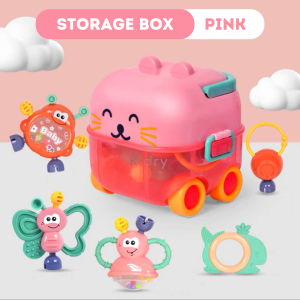 Baby Rattle Teething Toy with Cute Storage Projector Box Songs MIDI Newborn Teether Silicone Gift | Mainan Gigit Bayi