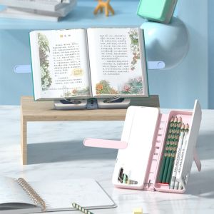 MMLUCK Adjustable Sturdy Folding Calligraphy Office Supplies Desk Bookshelf Painting Textbooks Books Holder Pencil Box Book Stander Reading Stander Pencil Case