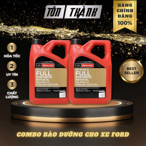 [ Combo bảo dưỡng ] 2 Bình nhớt động cơ FORD MOTOCRAFT 5W-30 + Lọc + Súc rửa động cơ Castrol