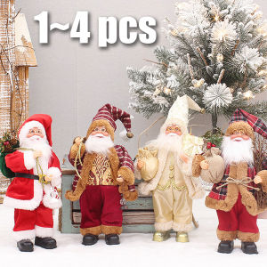 1~4PCS 2025 Christmas Decoration for Home Santa Claus Doll 30cm Navidad Party Decor Xmas Ornaments New Year Gift