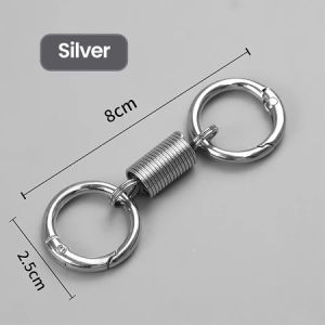 Gantungan kunci cincin ganda pegas desain ceruk kreatif liontin/ cincin pegas pinggang /gantungan kunci logam