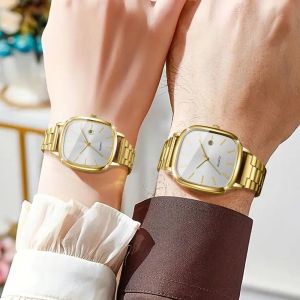 PLLEWY Simple Watches Calendar Square Quartz Watch Creative Quartz Couples Wristwatches Gifts