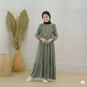 Kalissa - Gamis Anak Perempuan 5 - 12 Tahun Bahan Crinkle Premium
