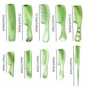 10Pcs Thicken Green Hair Comb Set Women and Men Hair Styling Tool Plastic Hair Brush Comb Hair Care Accessories