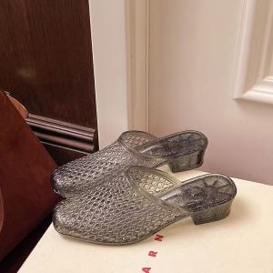 Free Shipping Korean Crystal High-Heeled Slippers For Women Summer Non-Slip Wedge Heel Casual Crystal Transparent Slip-On Slippers Versatile For Outdoor Wear